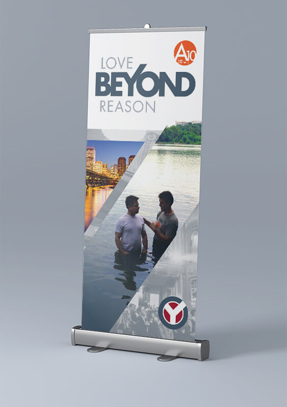 Beyond pull-up banner for Byrd Theater lobby